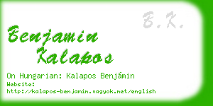 benjamin kalapos business card